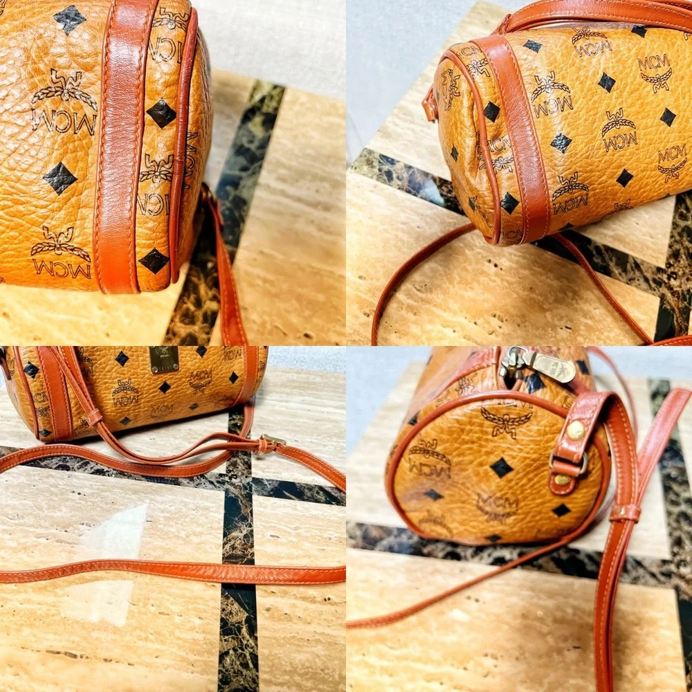MCM Visetos round barrel tootsie roll style - Picture 11 of 14